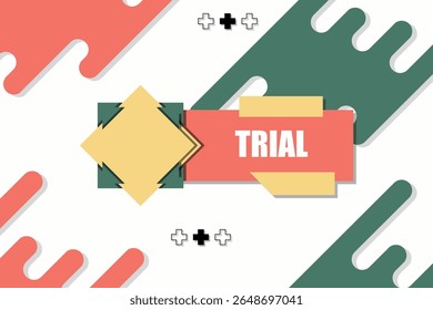 Vector banner. Megaphone with trial speech bubble. Loudspeaker. Banner for business, marketing. Banner design vector illustration.