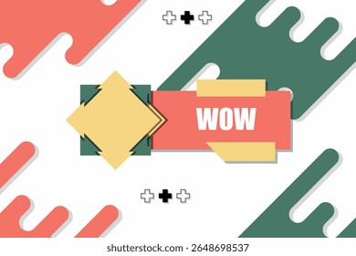 Anuncio de Vector. Megáfono con burbuja de discurso wow. Altavoz. Anuncio para negocios, marketing. Ilustración vectorial de diseño de Anuncio.