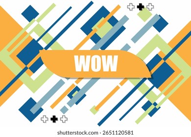 Vektorbanner. Megaphon mit wow Sprechblase. Lautsprecher. Banner für Business, Marketing. Vektorgrafik des Bannerdesigns.