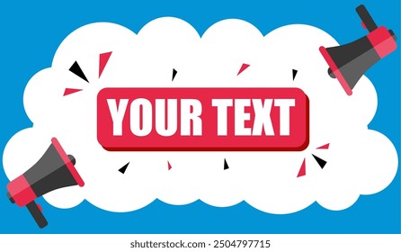 Vector banner. Megaphone with your text speech bubble. Loudspeaker. Banner for business  marketing. Banner design vector illustration.