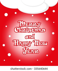 Vector banner with Merry Christmas text on red gradient background