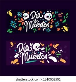 
Vector banner Mexican style violet