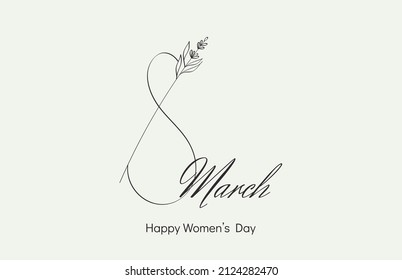 Pancarta vectorial de estilo mínimo para el 8 de marzo Día Internacional de la Mujer.