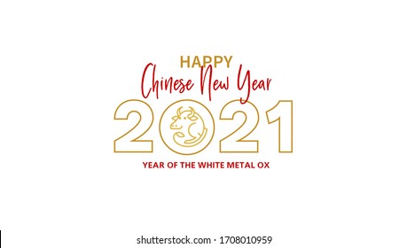 Vector banner, money envelope with a illustration of the Ox Zodiac sign, Symbol of 2021 on the Chinese calendar, isolated. White Metal Ox, Bull, chine lucky. Element for New Year's Chinese design.