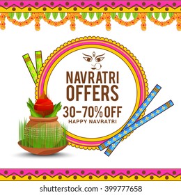 Vector Banner Navratri Of Happy Navratri Festival Offer Background.