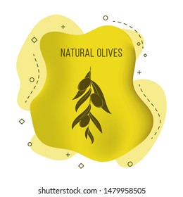 Vector banner with olive branch. Illustration for design, web and decor for the festival of olives.