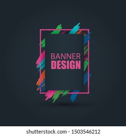 Vector banner on a black background. Beautiful colorful background for text and graphics. Design element for business cards,flyers and brochures.