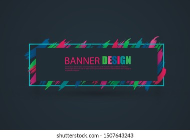 Vector banner on a black background. Beautiful colorful background for text and graphics. Design element for business cards,flyers and brochures.