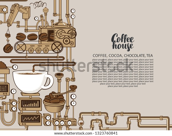 Vector Banner On Coffee Theme Cup Stock Vector Royalty Free