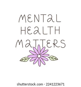 Vector banner on the theme of mental health. Psychological problems, mental disorder. Phrase for posters, t-shirts, wall art.