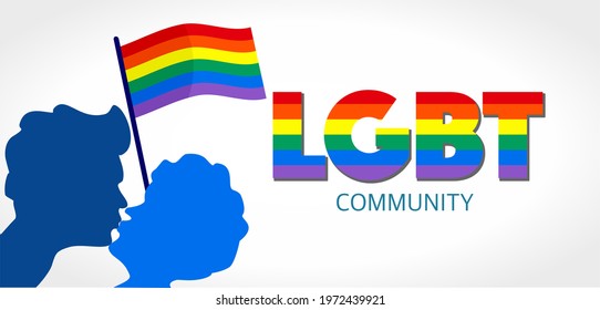 Vector banner on the topic of the LGBT community. Upholding human rights.