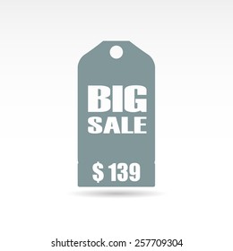 Vector banner on white background with Big Sale inscription, business illustration