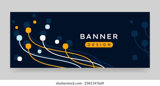 Vector banner with original elements of lines and geometric shapes.