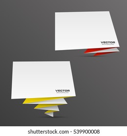 Vector banner. The original form as two form, overlapping. The flat image. Advertising Design shape. Vector label tag.