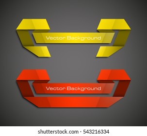 Vector banner. The original form as two form, overlapping. The flat image. Advertising Design shape. Vector label tag.