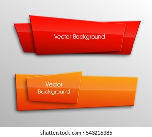 Vector banner. The original form as two form, overlapping. The flat image. Advertising Design shape. Vector label tag.