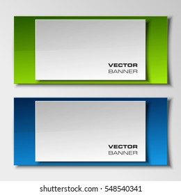 Vector banner. The original form as two form, overlapping. The flat image. Advertising Design shape. Vector label tag.