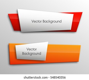 Vector banner. The original form as two form, overlapping. The flat image. Advertising Design shape. Vector label tag.