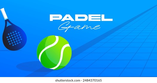 Anuncio de Vector, pádel, tenis, pista, pelota, raqueta de pádel, torneo de pádel, juego, campeonato