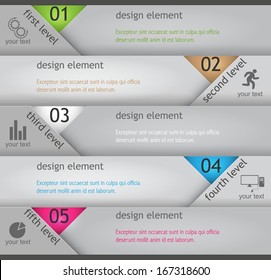 vector banner paper style for presentations, infographics, advertising