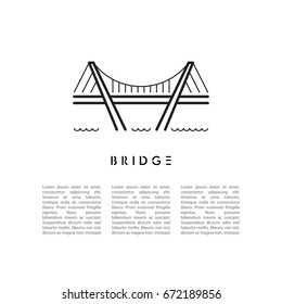 Vector banner with a picture of the bridge in a linear fashion and place for text