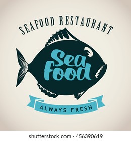 Vector banner with a picture of fish for seafood restaurant