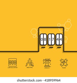 Vector banner with a picture of limited offer on yellow background.