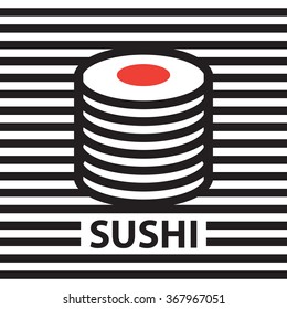 Vector banner with a picture of sushi