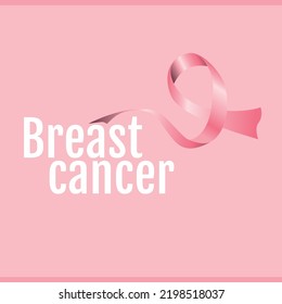 Vector banner, with pink ribbon for the "breast cancer care month", made in October. Awaneress month. With pink tones