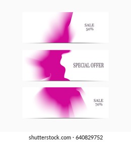 Vector banner pink yellow smooth texture background. Abstract colorful element.