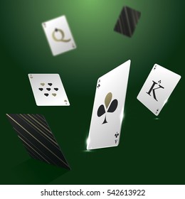 Vector banner with playing cards. Vector illustration