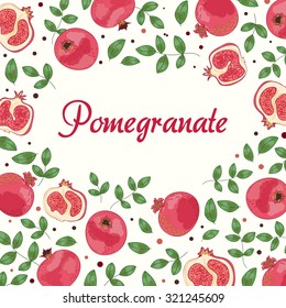 Vector banner with pomegranate background
