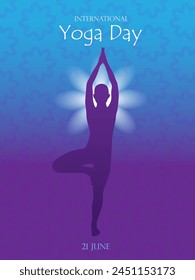 Vector banner, poster for intarnational yoga day.
