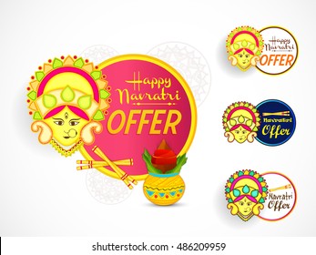 Vector banner or poster of Navratri celebration background,grand discount offers.