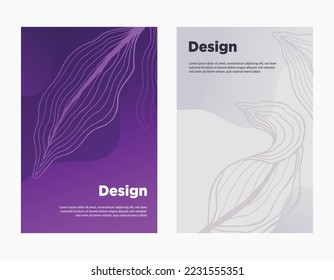 vector banner or poster template design with hand drawn leaves abstract background. Suitable for your marketing design and business promotion
