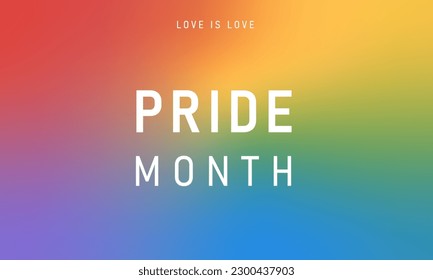 Vector banner Pride Month. LGBT colorful rainbow concept. Trendy blurred gradient, typography, y2k background.