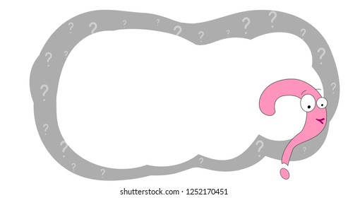 Vector banner with question mark. Frame for text. Frame for the banner. Cartoon frame for text.