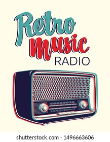 Vector Banner Radio Station Old Radio Stock Vector (royalty Free 