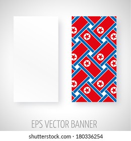 Vector banner with red and blue decoration and stars shapes