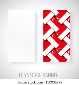 Vector banner with red and white decoration