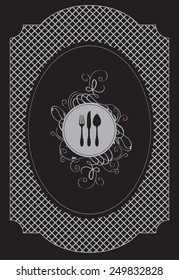 vector banner for restaurant menu with cutlery