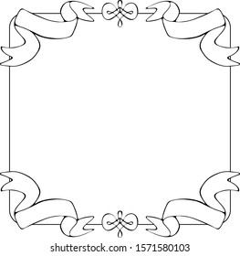 Vector banner ribbon. Black and white illustration. Greeting card. Vintage. Banner.