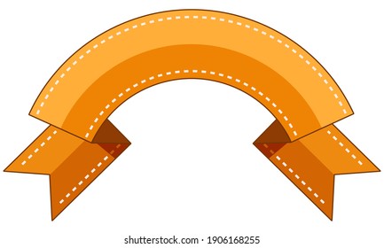 Banner vector. Cinta decorativa. Ilustración de estilo plano. Cinta con costura cosida.