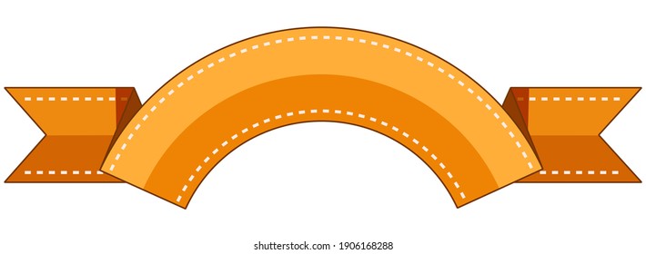 Banner vector. Cinta decorativa. Ilustración de estilo plano. Cinta con costura cosida.