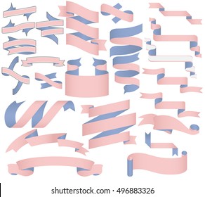 Vector Banner Ribbons 24 pieces set 1