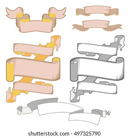 Vector Banner Ribbons 6 pieces set 2
