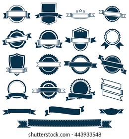 Vector banner ribbons, labels and emblems