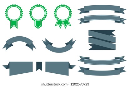 Vector banner ribbons and labels. Set 13 items