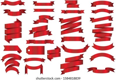 Vector banner Ribbons. Set of 27 ribbons