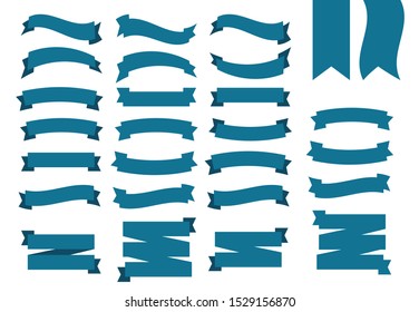 Vector banner ribbons. Set of ribbons banner and flag